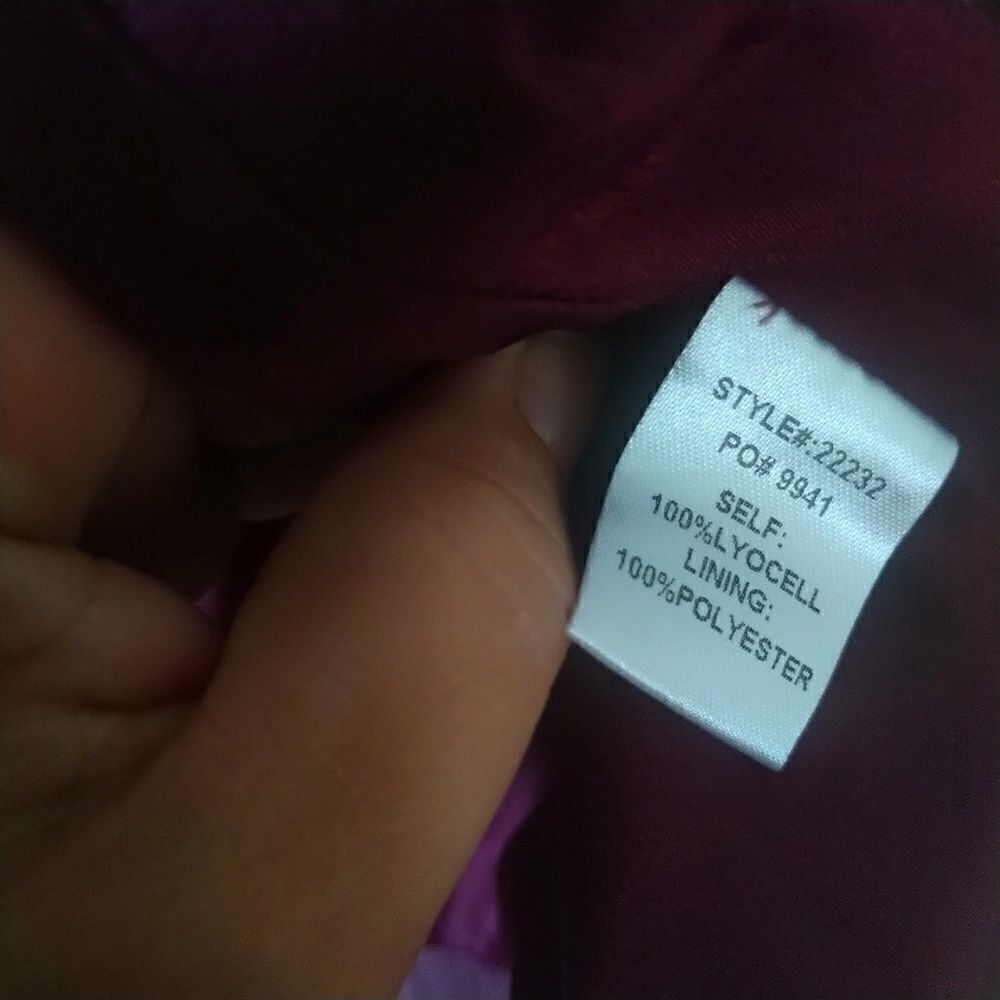 Noe Heights Purple Blazer, NWT Draping Front Burgundy Jacket, Size Small - Picture 3 of 8